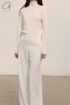 SWAYING/KNIT hollow back turtleneck pullover SW23AW1T19 white